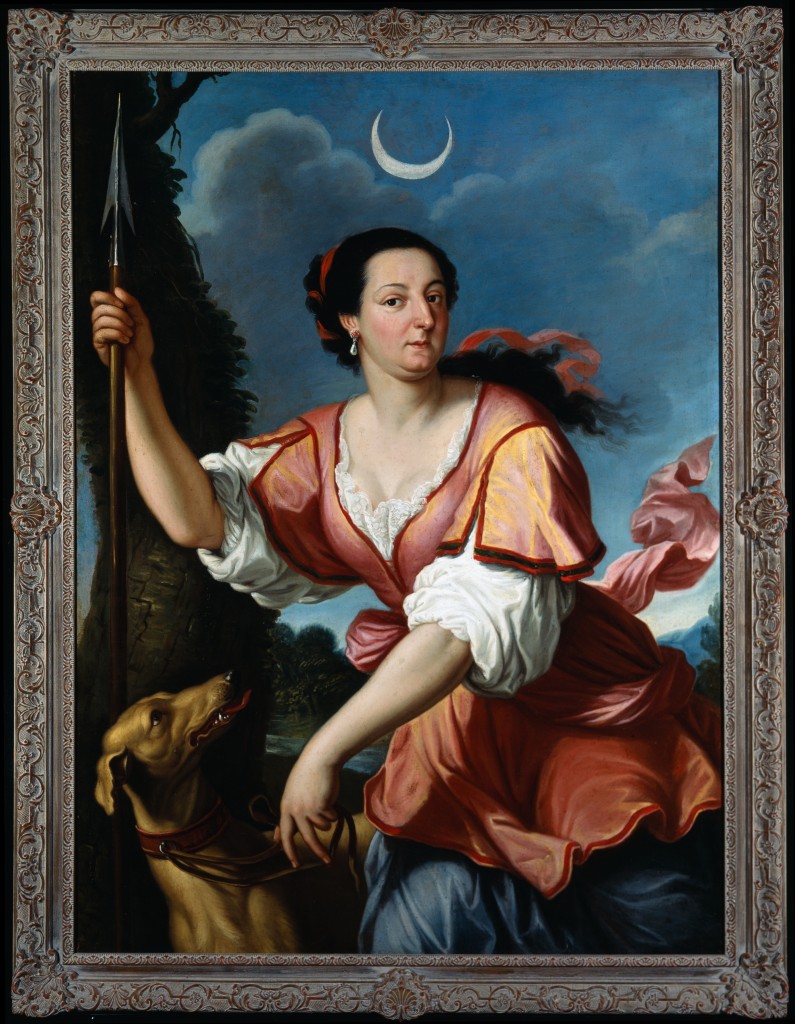 Domenico Cerrni, basado en una obra del Guercino: La reina Cristina de Suecia como Diana, ca. 1660. 
